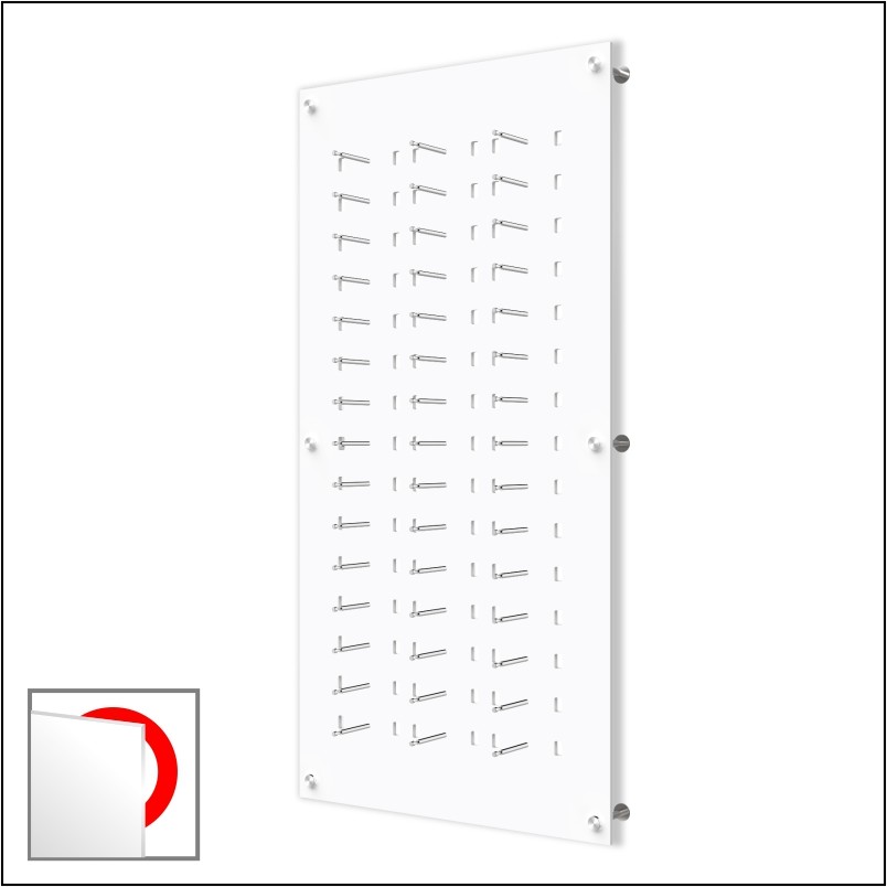 Wall mount Acrylic Optical Frame Display with Hardware - In Polar White (45F)