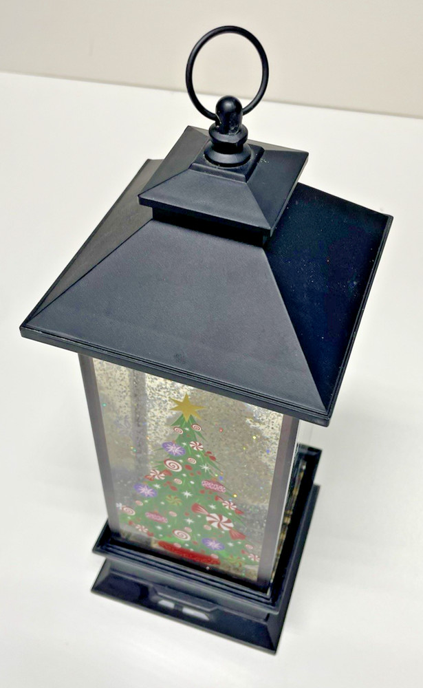 Christmas Snow Globe Lantern Light With Tree Disney Sparkles WORKS