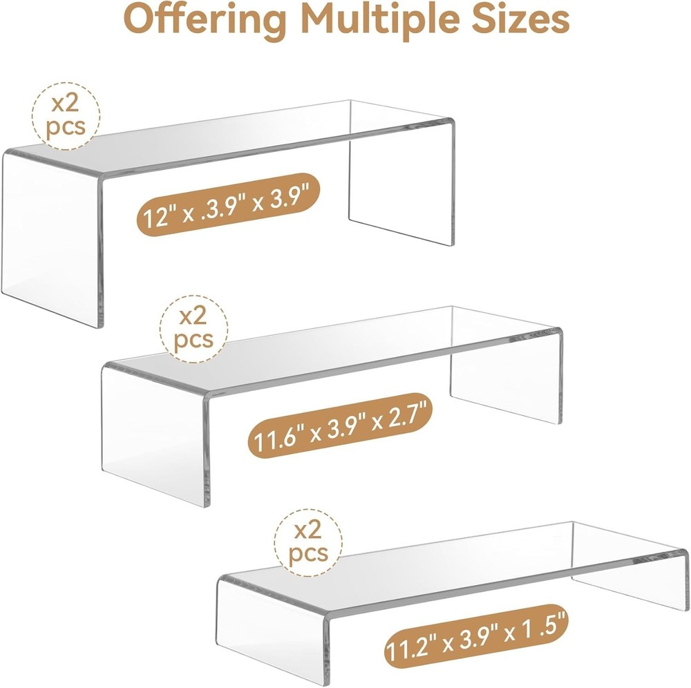 Stylish Acrylic Risers - 3 Heights for Optimized Collectible Display Solutions