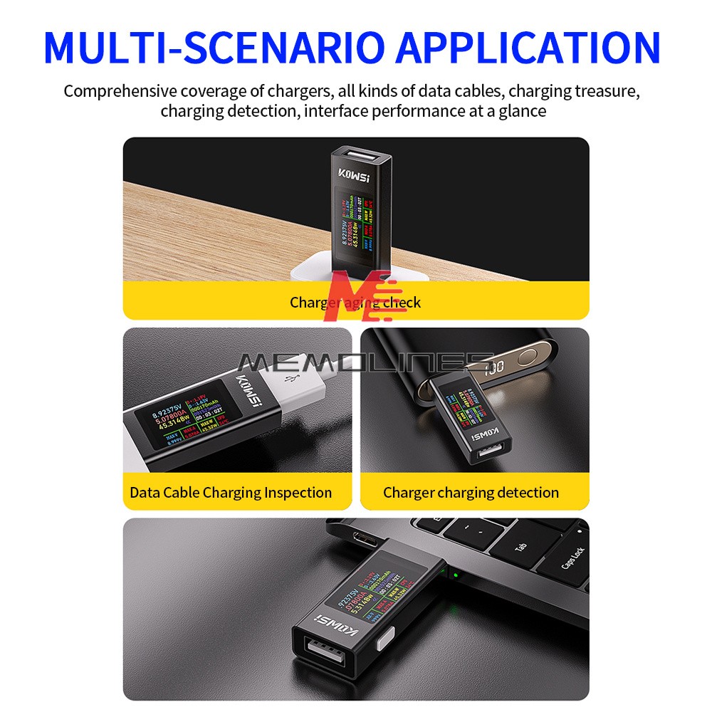 1.06" IPS Multi-function USB Tester Voltage Ammeter Power Meter DC 4-30V 0-8A