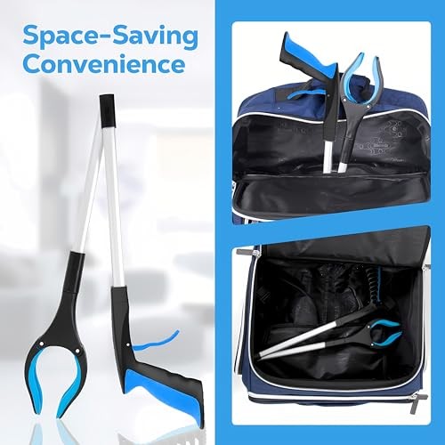 Grabber Reacher Tool - 32” Extra Long Foldable Gripper and Reaching Tool - Blue