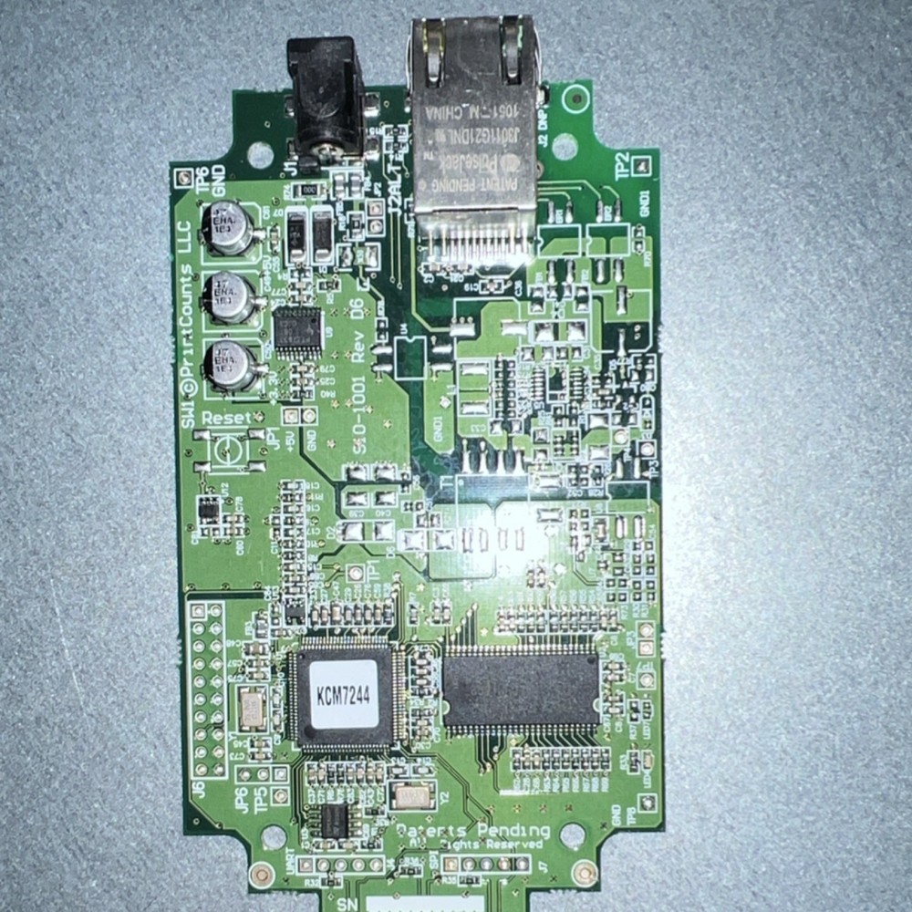 PrintCounts LLC BJO-1001 Rev D Double-Sided PCB KCM7244 Ethernet Panel Mount