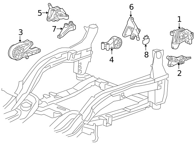 Genuine GM Passenger Side Engine Mount Bracket 13248477