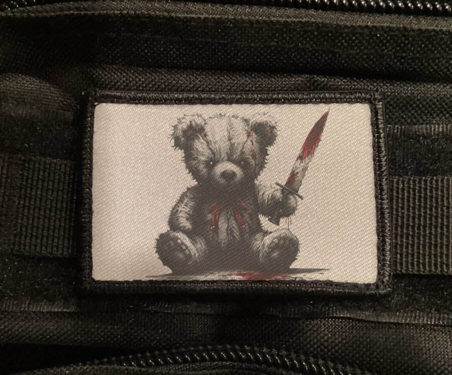 Killer Teddy Bear Patch Horror Morale Tactical Hook [sub]