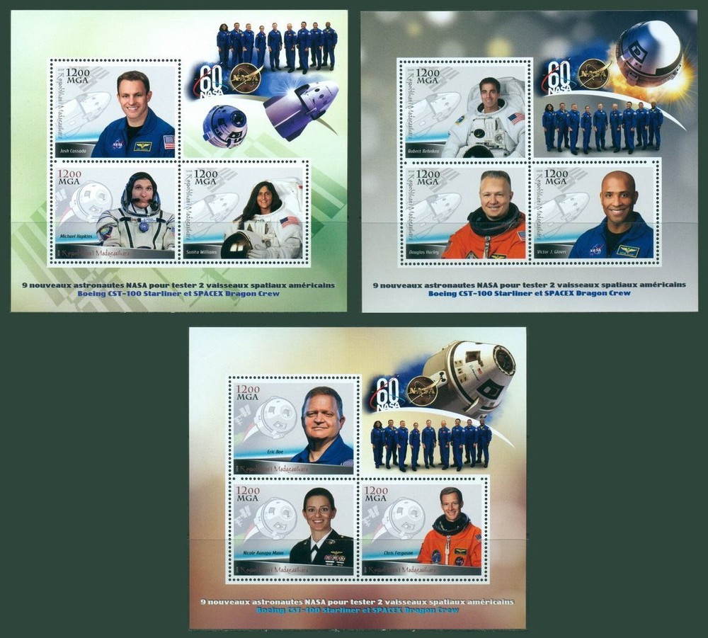 SVVGTA H57 MNH 3 Sheets 2018 Space NASA 60 yrs