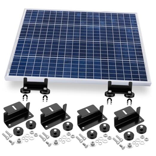Pack 1200 Lbs No Drill Magnetic Solar Panel Mount Bracket Solar Panel 4 Black