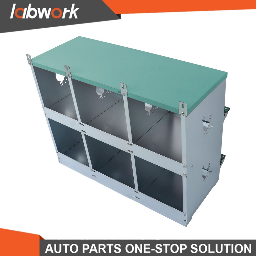 Labwork 6-Compartment Metal Poultry Nesting Box Wall Mount Easy Egg Collection