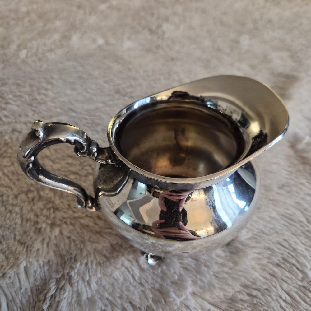 Vintage Silver Plate Creamer Patterned Old ENGLISH By Poole