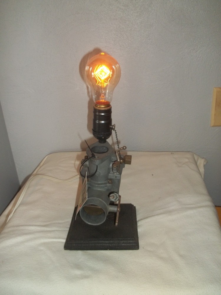 Steampunk carburetor lamp