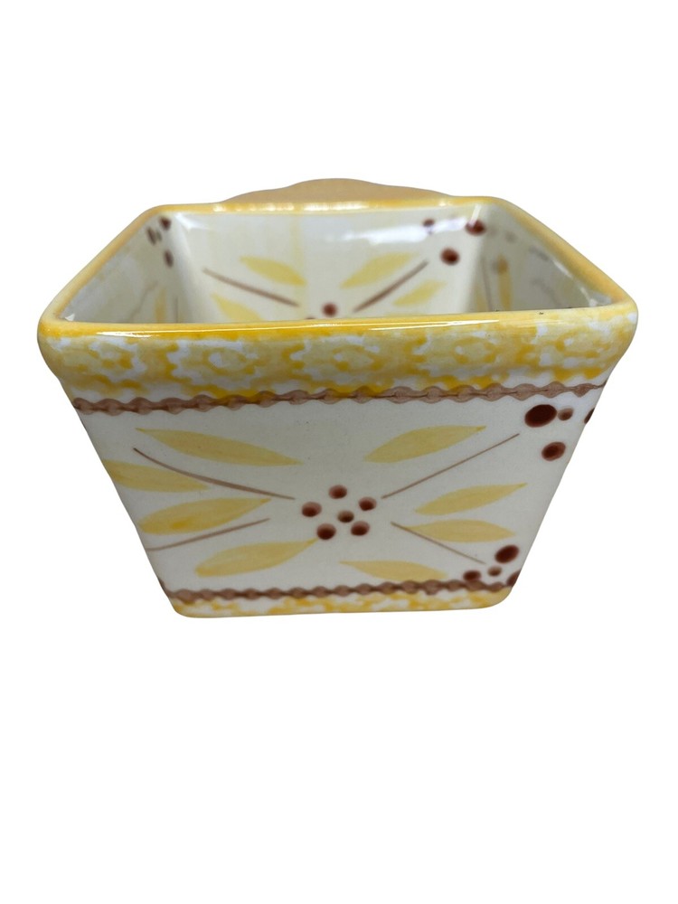 Temptations Presentable Ovenware Old World Yellow Square Ramekin