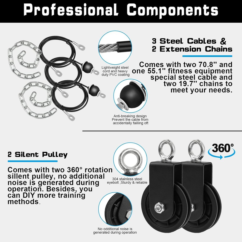 Gym Weight Cable Pulley System LAT Pull Down Home Workout Kit