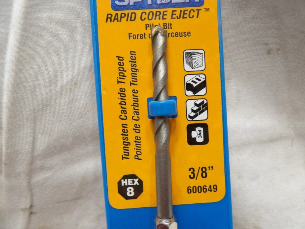Spyder 3/8" Rapid Core Eject Pilot Bit - Hex 8 - TCT - 600649