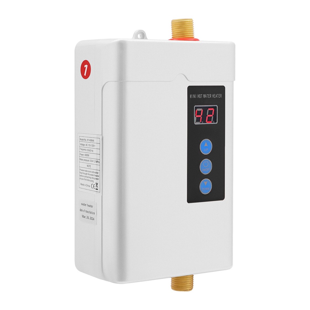 4000w Electric Tankless Instant Hot Water Heater Shower Kitchen + Remote