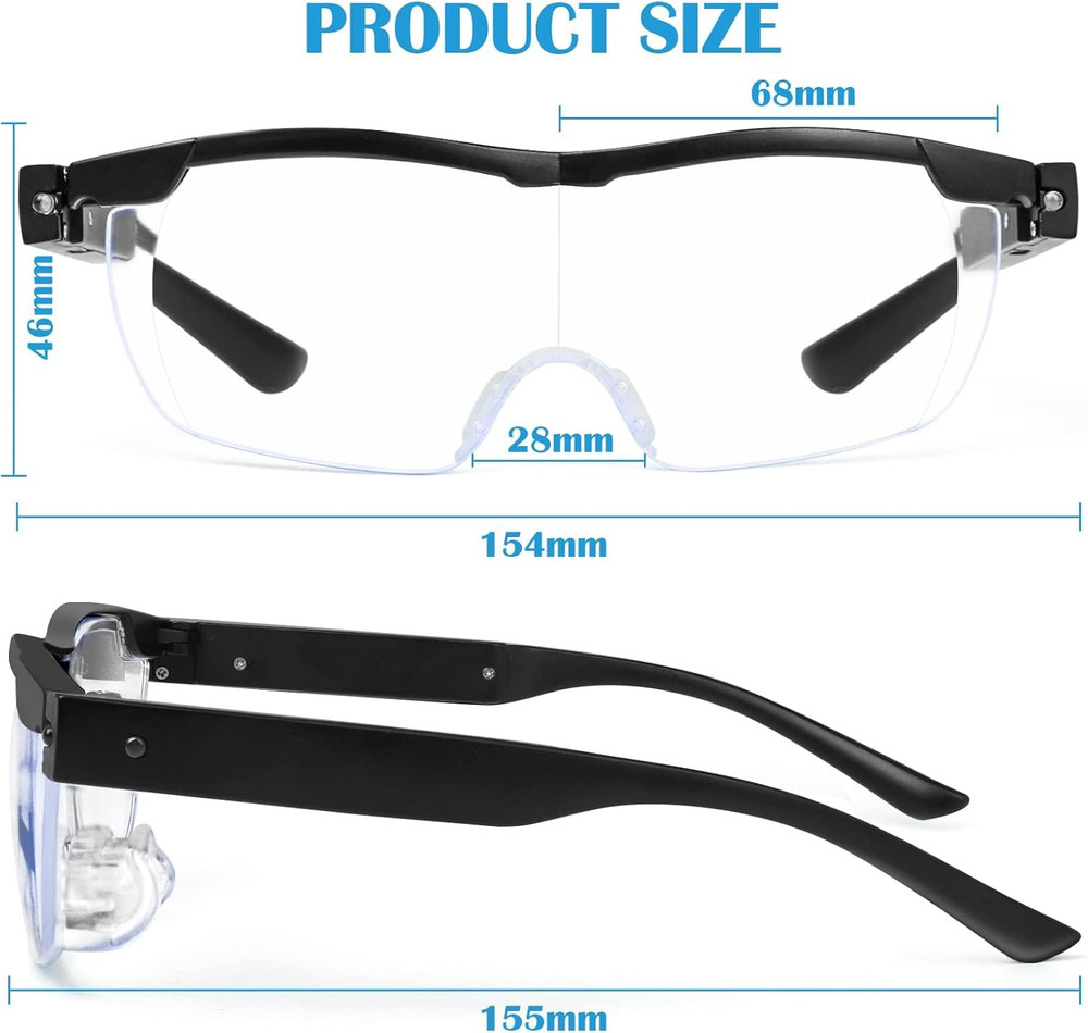 Magnifying Glasses with Light, 200% Magnification, USB Rechargeable LED Lighted