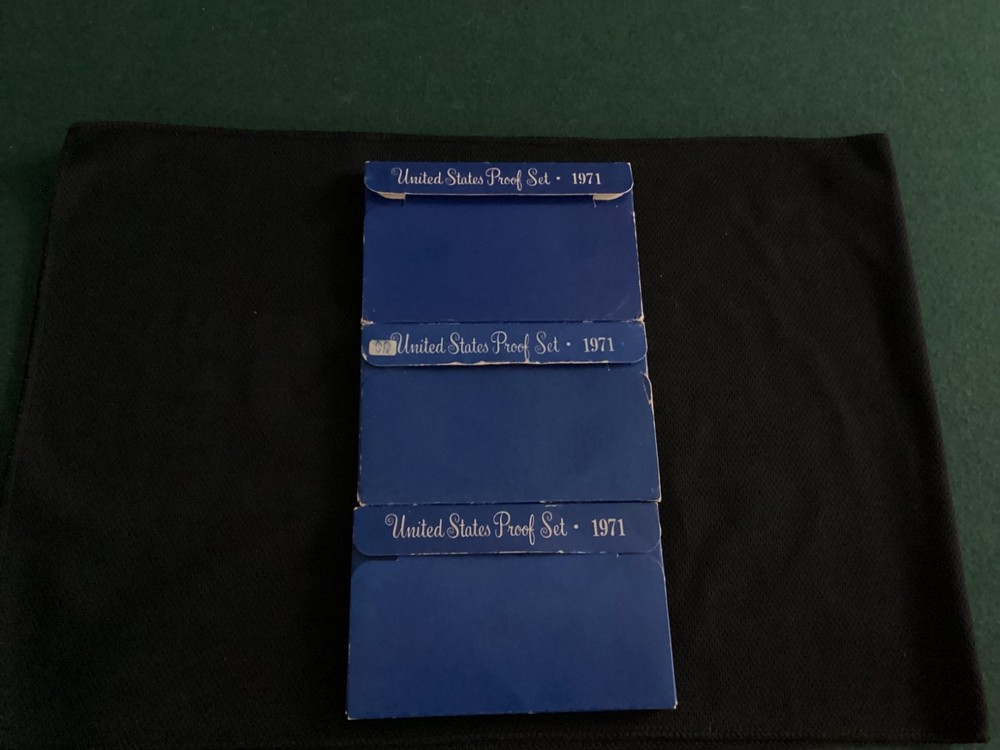 1971 U.S.Mint Proof Sets.Three complete Sets. OGP