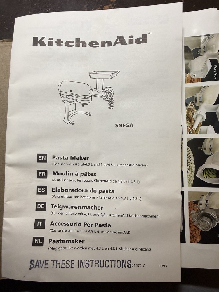 Kitchen Aid Pasta Maker Plates with Storage Stomper New Open Box