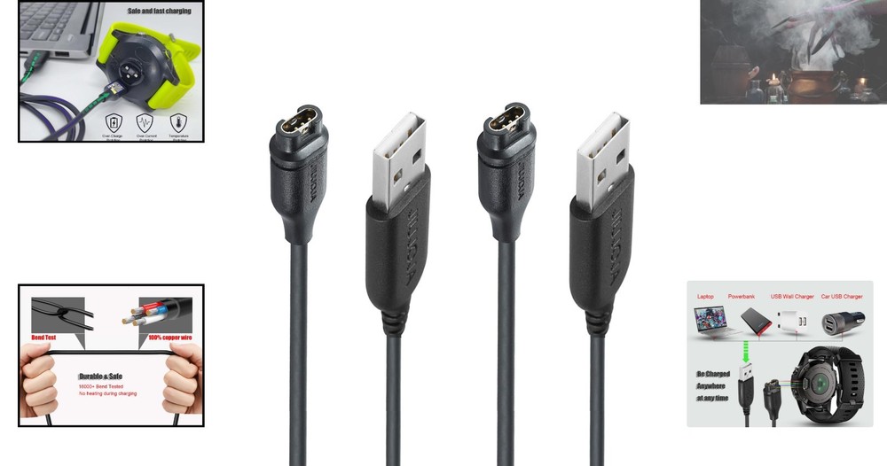 High-Quality 3.93ft USB Charger Cable for Garmin - 2 Pack with Fast Charge