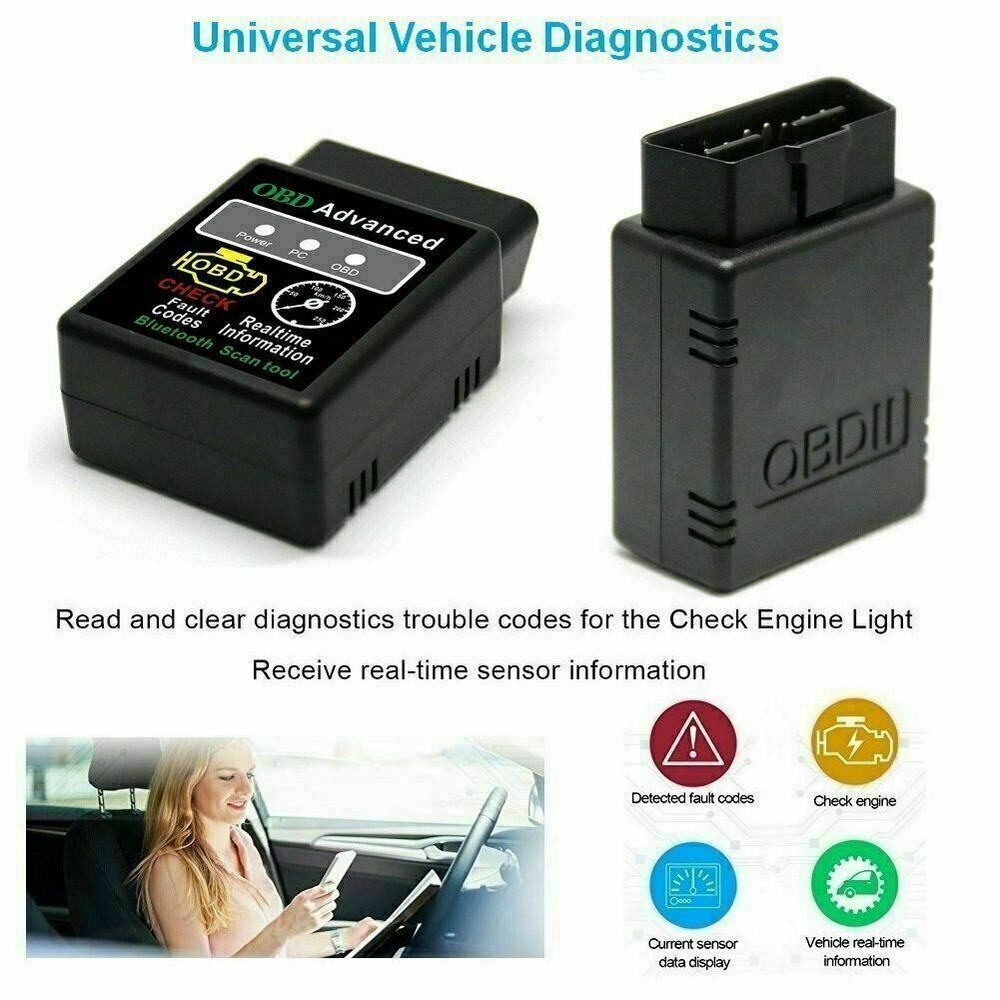Bluetooth OBD2 OBDII Car Diagnostic Scanner Auto Fault Code Reader Tool ELM327