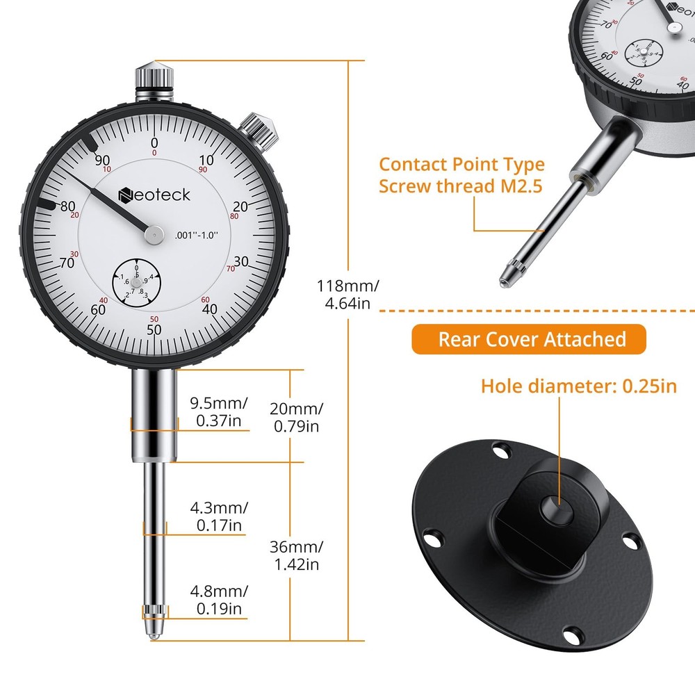 Neoteck 1'' Digital Indicator+ Dial Indicator Set