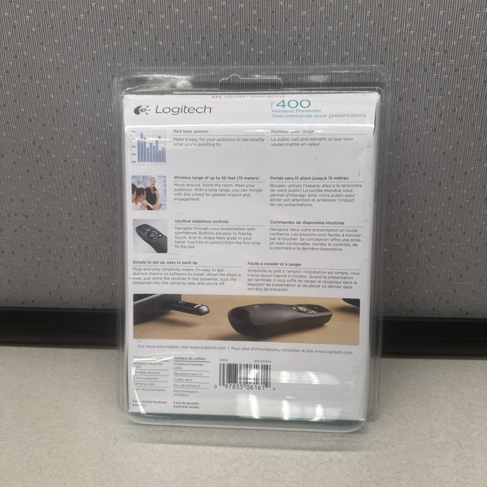 New Logitech R400 Presenter Remote Control and laser pointer