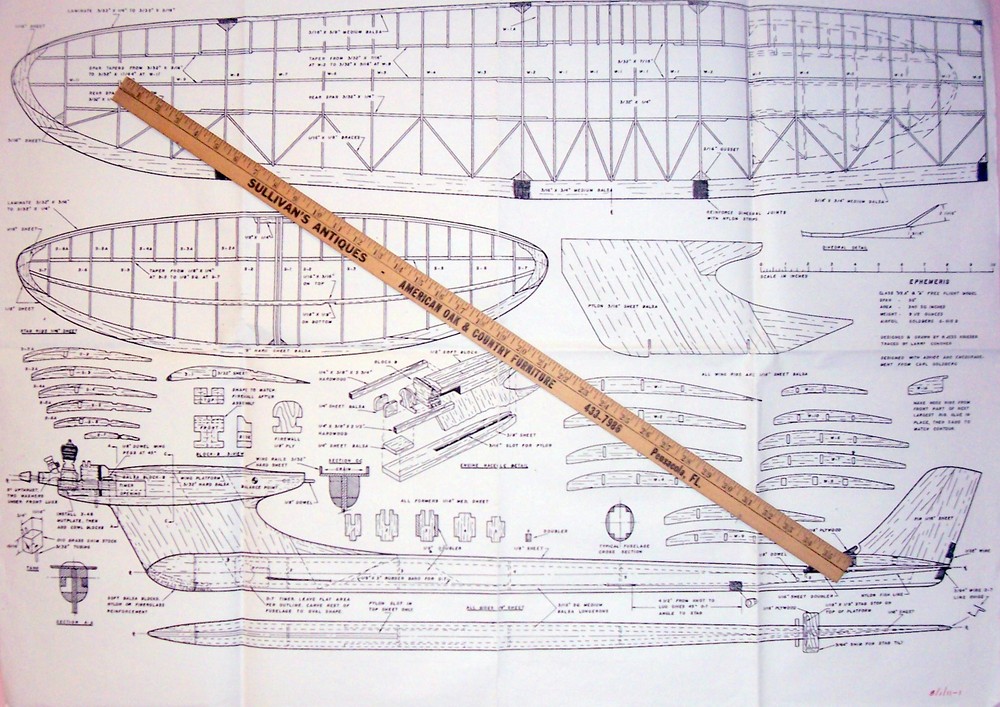 Goldberg's VIKING HI-THRUST PLAN + BUILDING ARTICLE for 1/2A FF Model Airplane