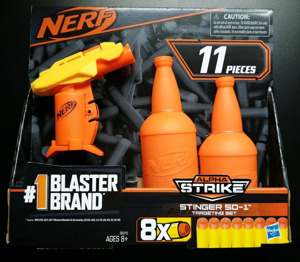New Nerf Alpha Strike Stinger SD-1 - 11 Piece Targeting Blaster Set
