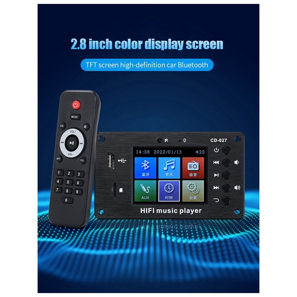 2.8-Inch Color Screen Bluetooth 5.1 Car Synchronization Lossless Decoding7333