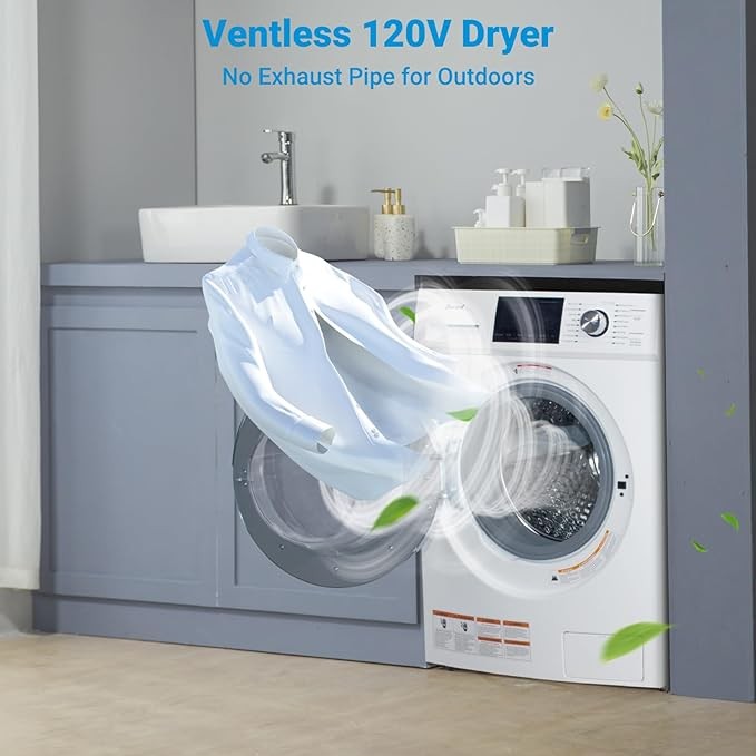 Smad 2.7cu.ft Compact 120V Washer and Dryer Combo Space-saving Front Load White