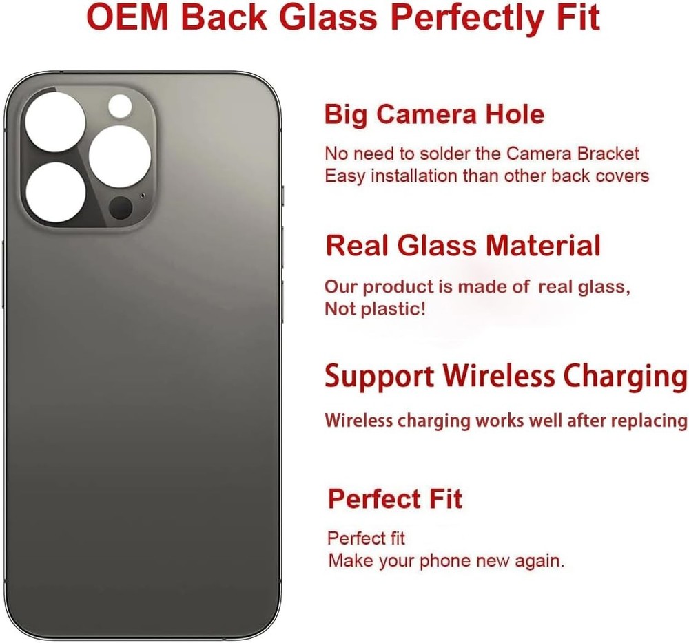 OEM Rear Cover Back Glass Replacement for iPhone 13 pro max 6.7 Graphite