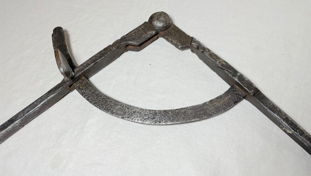 LARGE rare antique 18th century handmade solid wrought iron compass divider tool