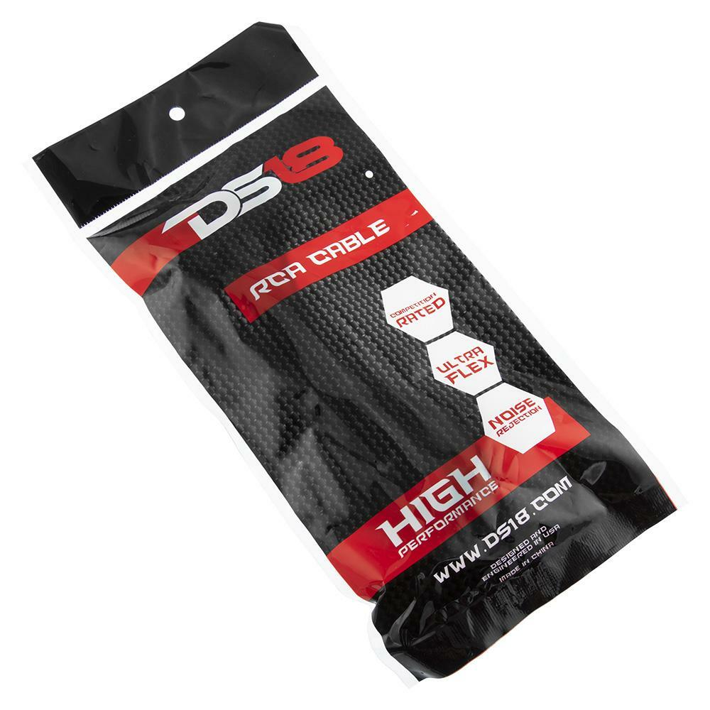 DS18 16 ft 2 Channel Shielded Twisted Interconnect RCA Audio Cable Amp Cables
