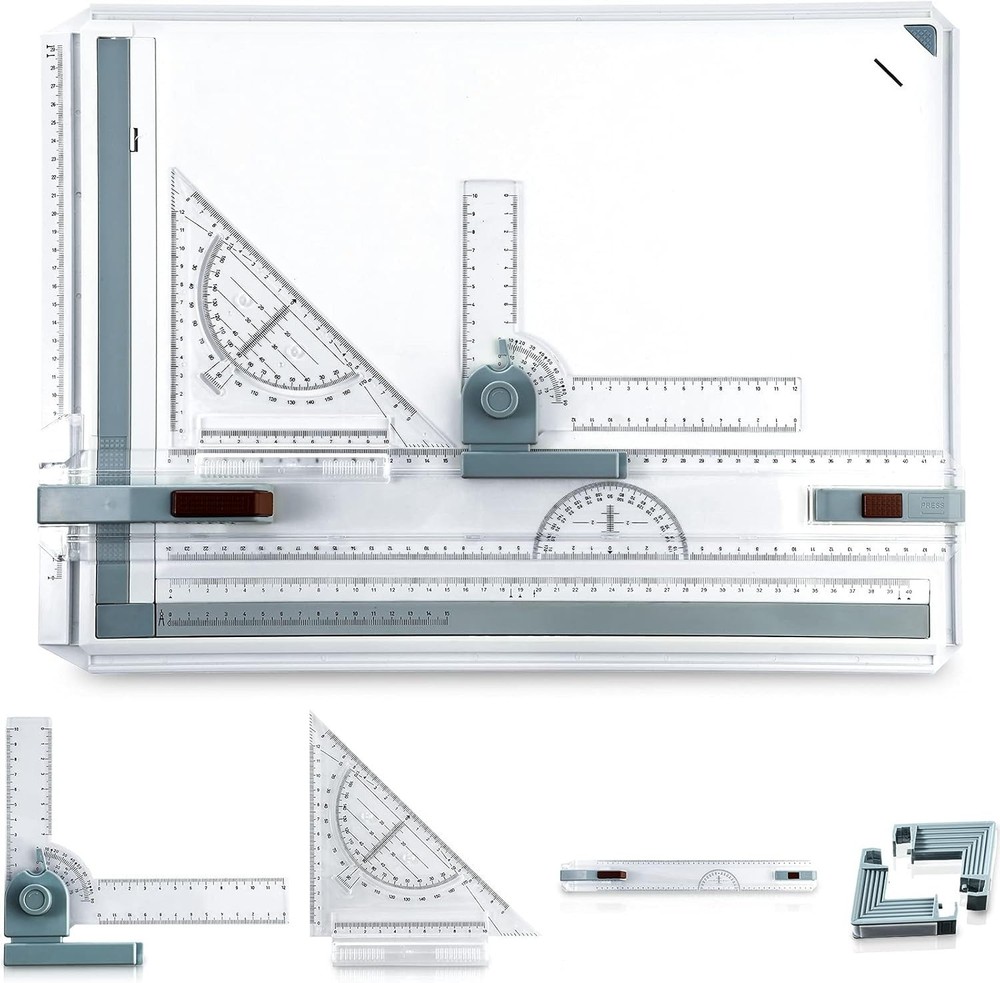 A3 Portable Drawing Board, Multi-Function Metric Drafting Table Drafting Board