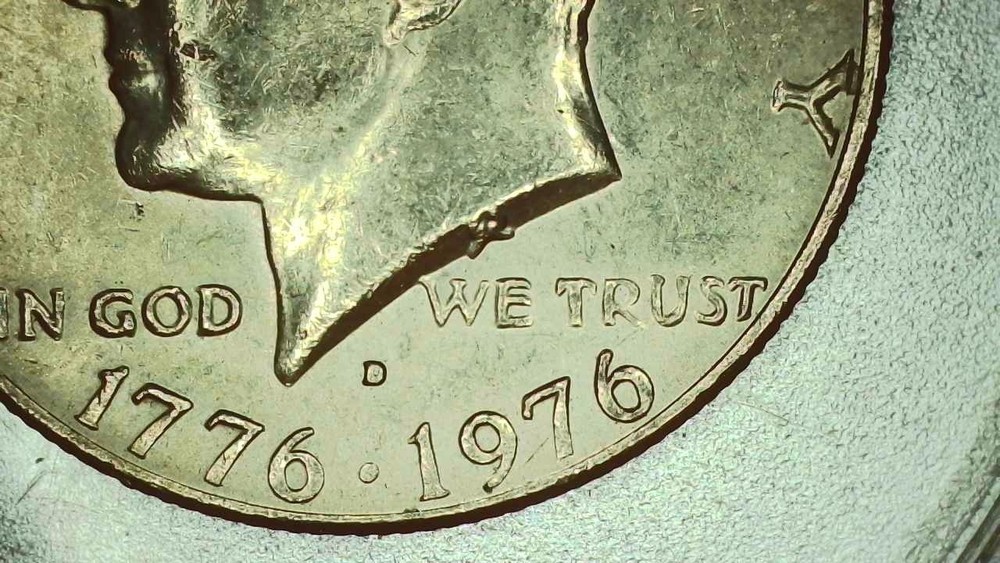 1976D Bicentennial Kennedy Half Dollar Error - Filled "D"