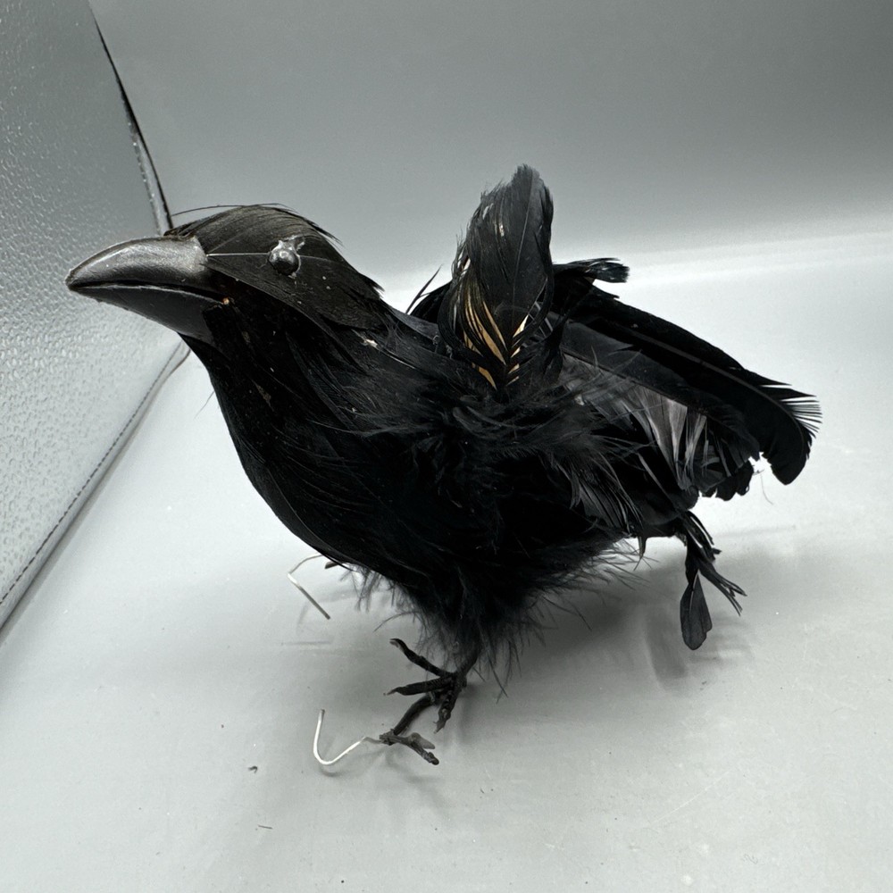 5 PCS Black Feathered Crows Halloween Ravens