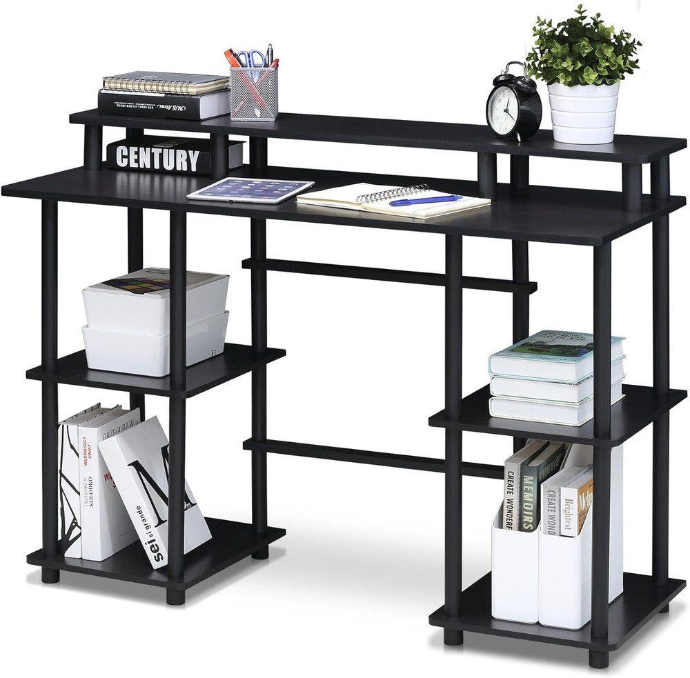 Espresso Turn-N-Tube Computer Desk - Stylish & Functional Workspace Solution