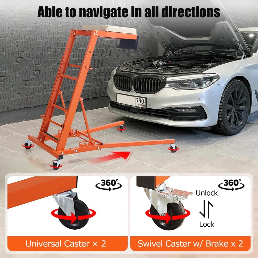 Adjustable Automotive Engine Creeper Thick Padded Deck Creeper 400 lbs Capacity