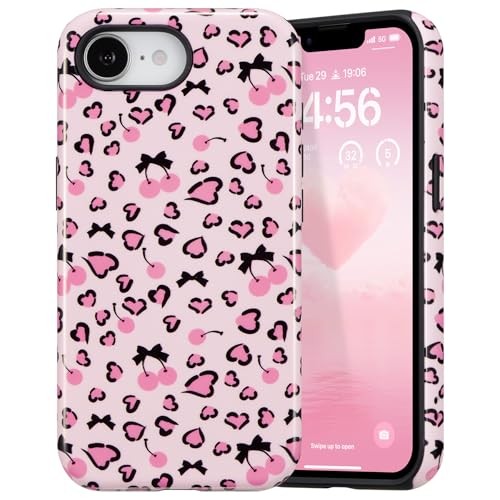 Case for iPhone 17e/iPhone 16e, Cute Pink Bow iPhone 16e/17e Tiny/Glossy