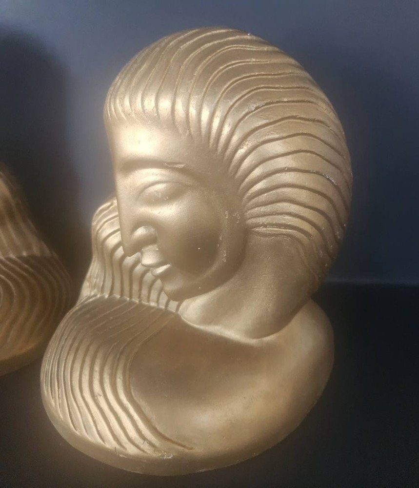Gilded Art Deco Style Bookends