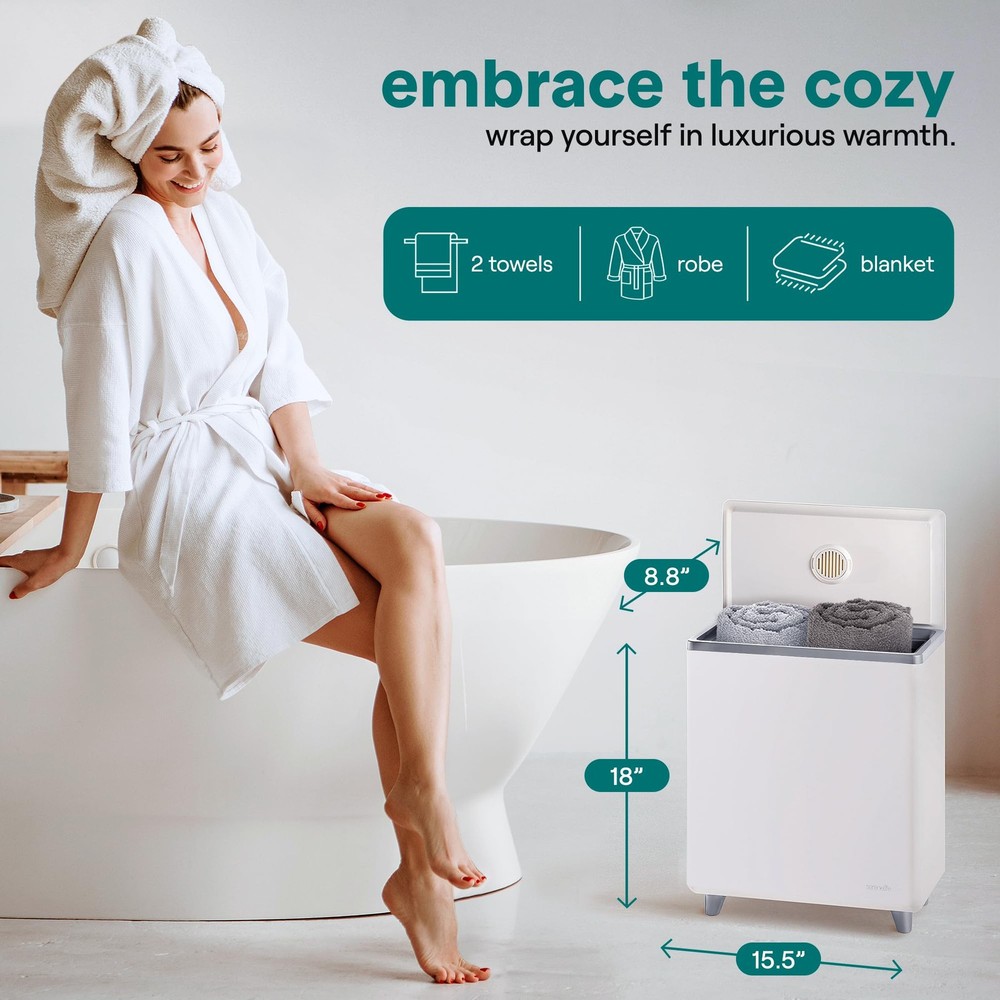 SereneLife Luxury Rectangle Towel Warmer - Silver