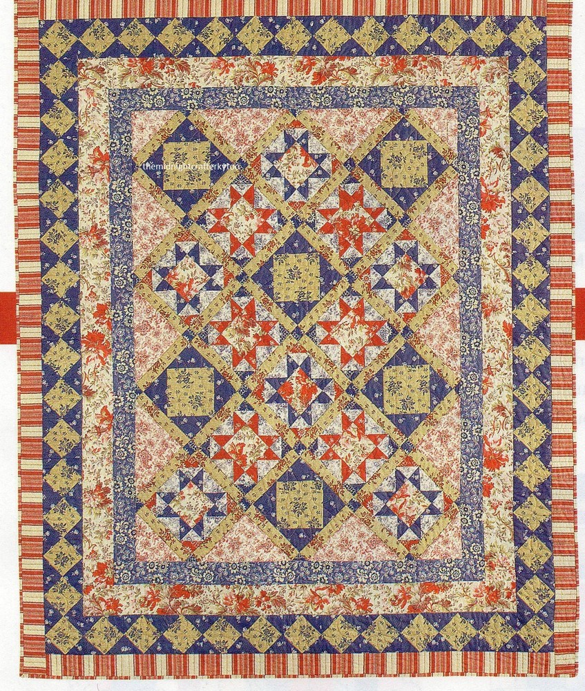 Fleur Rouge Quilt Pattern Pieced JH