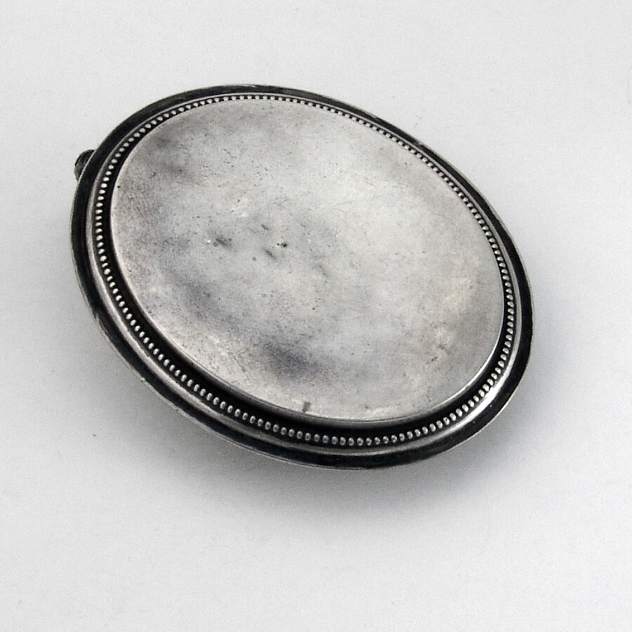 Small Oval Chamberstick Scroll Handle Sterling Silver 1940