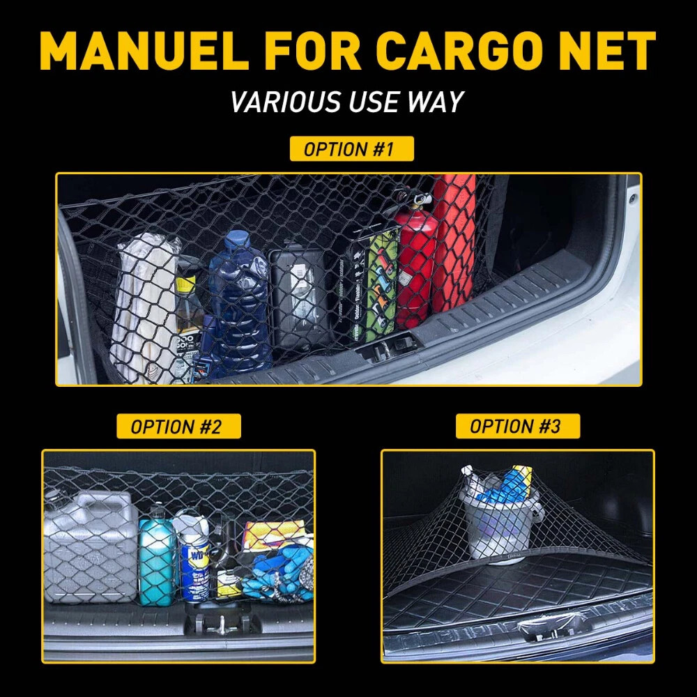 Truck Bed Cargo Net Storage Net Trunk Mesh Organizer Envelope Cargo Net Elastic