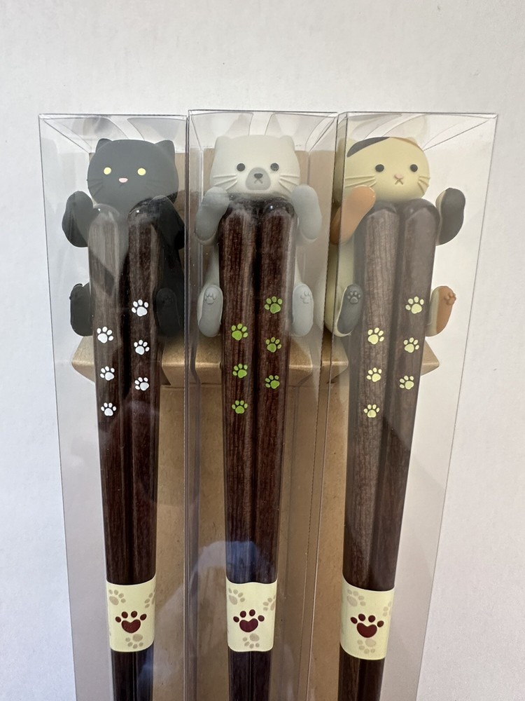 Cat Chopstick Rest & Chopsticks 3pcs set from Japan