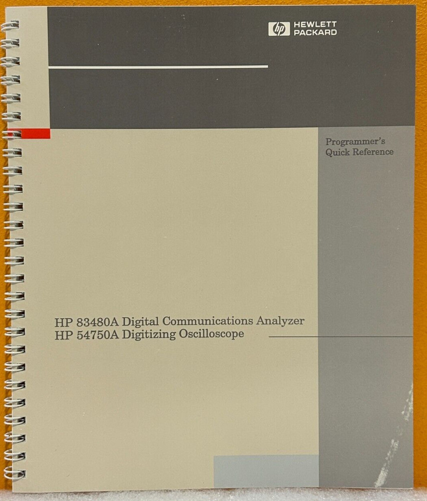 HP / Agilent 83480-90012 1995 Digital Communications Analyzer Quick Ref Manual.