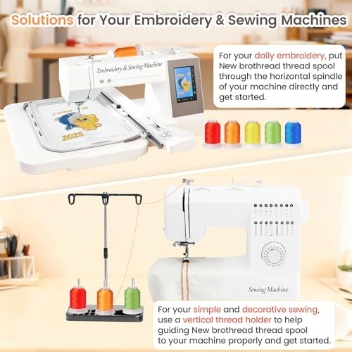 63 Colors Polyester Embroidery Thread Kit 500M Spools for Sewing Machines