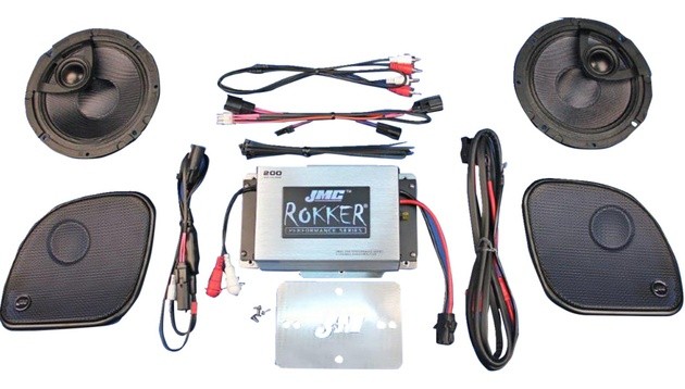 J&M 2-Channel Amplifier/Speaker Kit 200W 6-1/2" Harley Davidson Road Glide