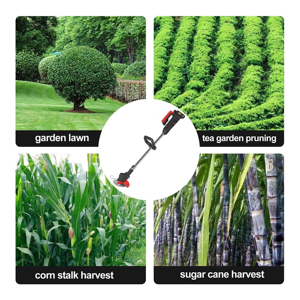 Electric Cordless Grass String Trimmer Lawn Edger Weed Wacker Cutter + 2 Battery