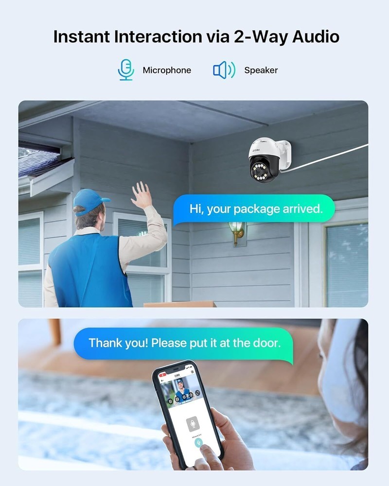 ZOSI 4K 8CH PoE Security Camera System with Smart Detection Two-Way Audio 2TB