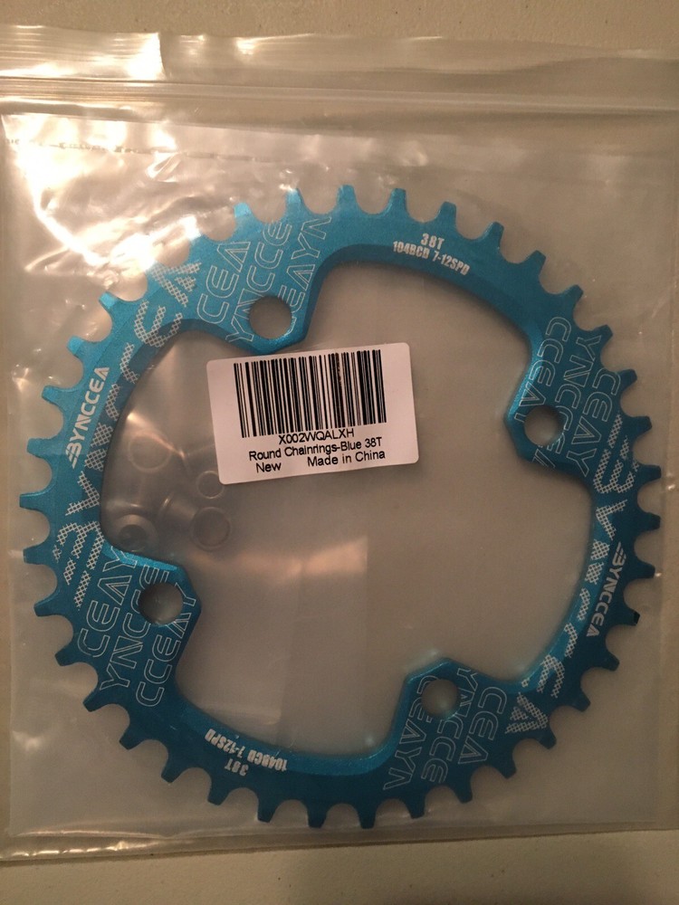 Bynccea Round Chain Ring Blue 38T New