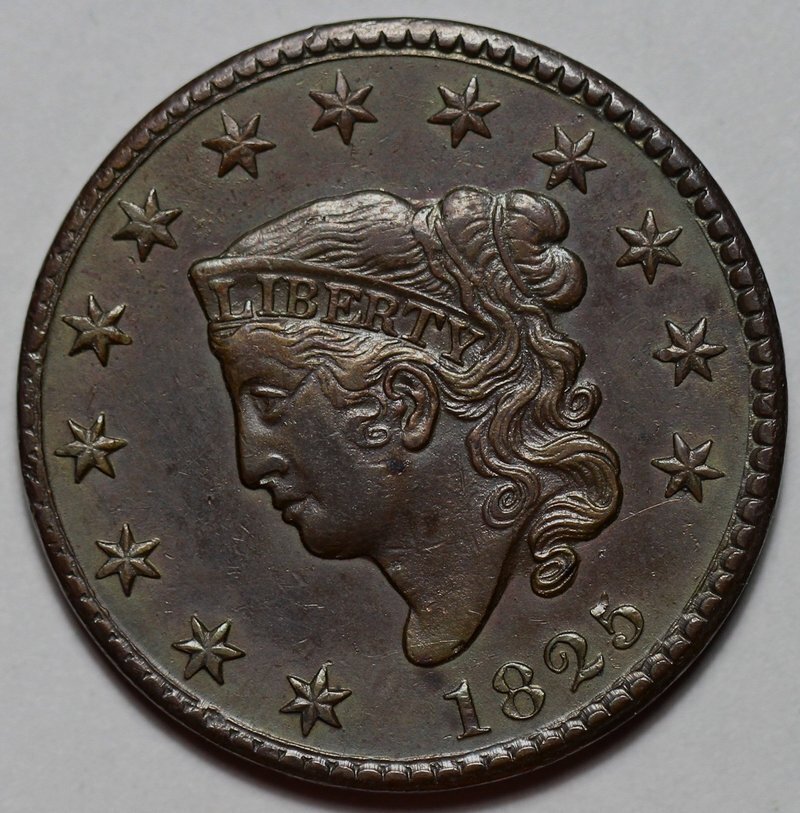 1825 Coronet Head Large Cent - US 1c Copper Coin